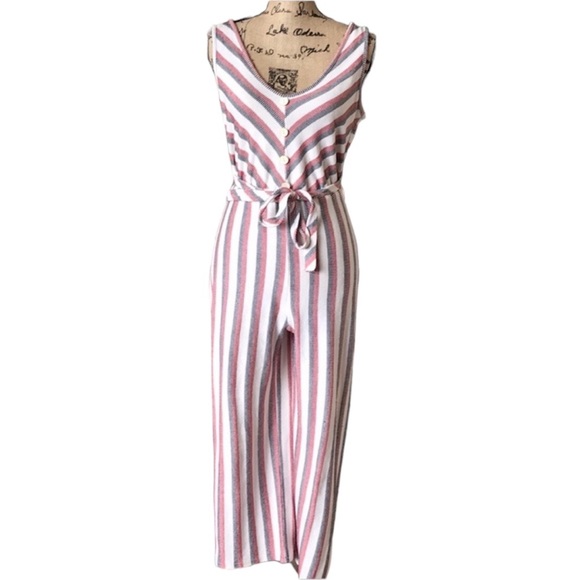 Caution To The Wind Pants & Jumpsuits Caution To The Wind Striped Jumpsuit Poshmark
